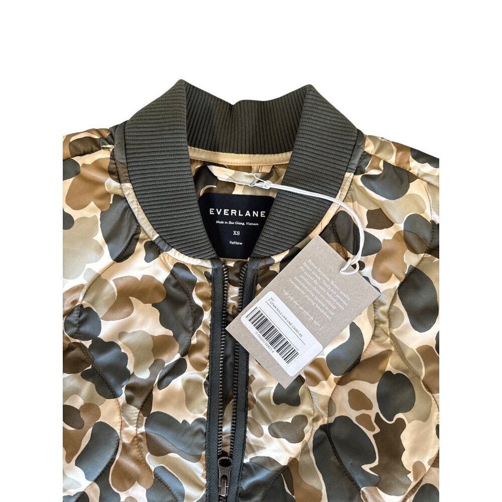 Everlane Womens Renew Long Liner Jacket~Size XS~Biscotti Camo Puffer NWT L10 49 - Picture 8 of 10